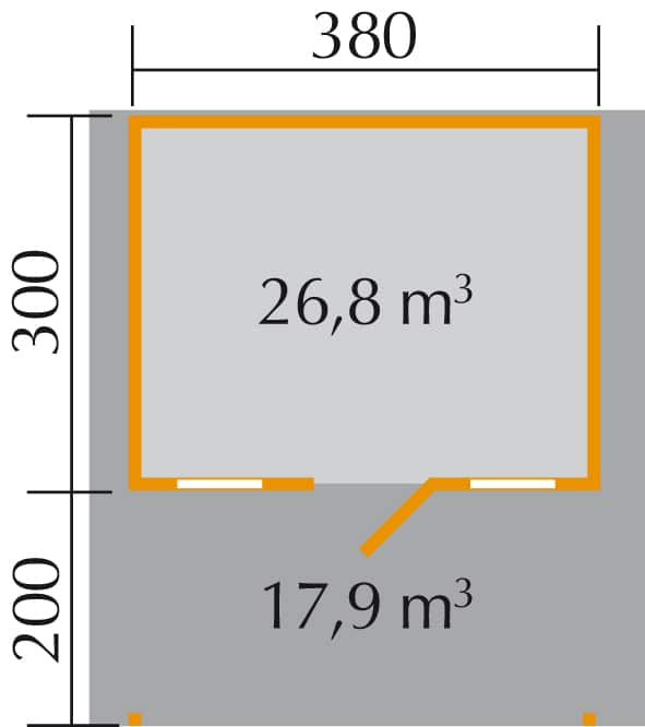 Holzhaus mit Terrassendach Typ 110