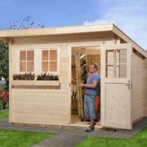 Holzhaus mit halber Überdachung Weka 116