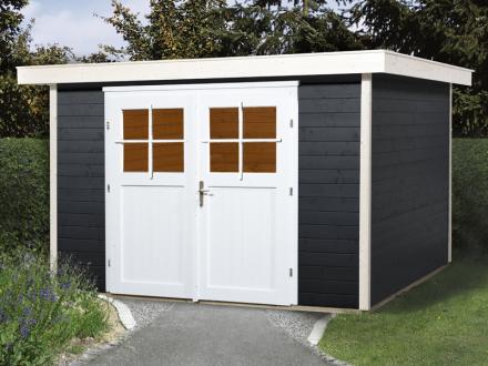 Lackiertes Gerätehaus