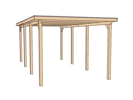 6x3 Meter große offene Garage
