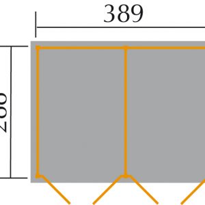 Grundriss eines Gerätehauses aus Holz Weka 607