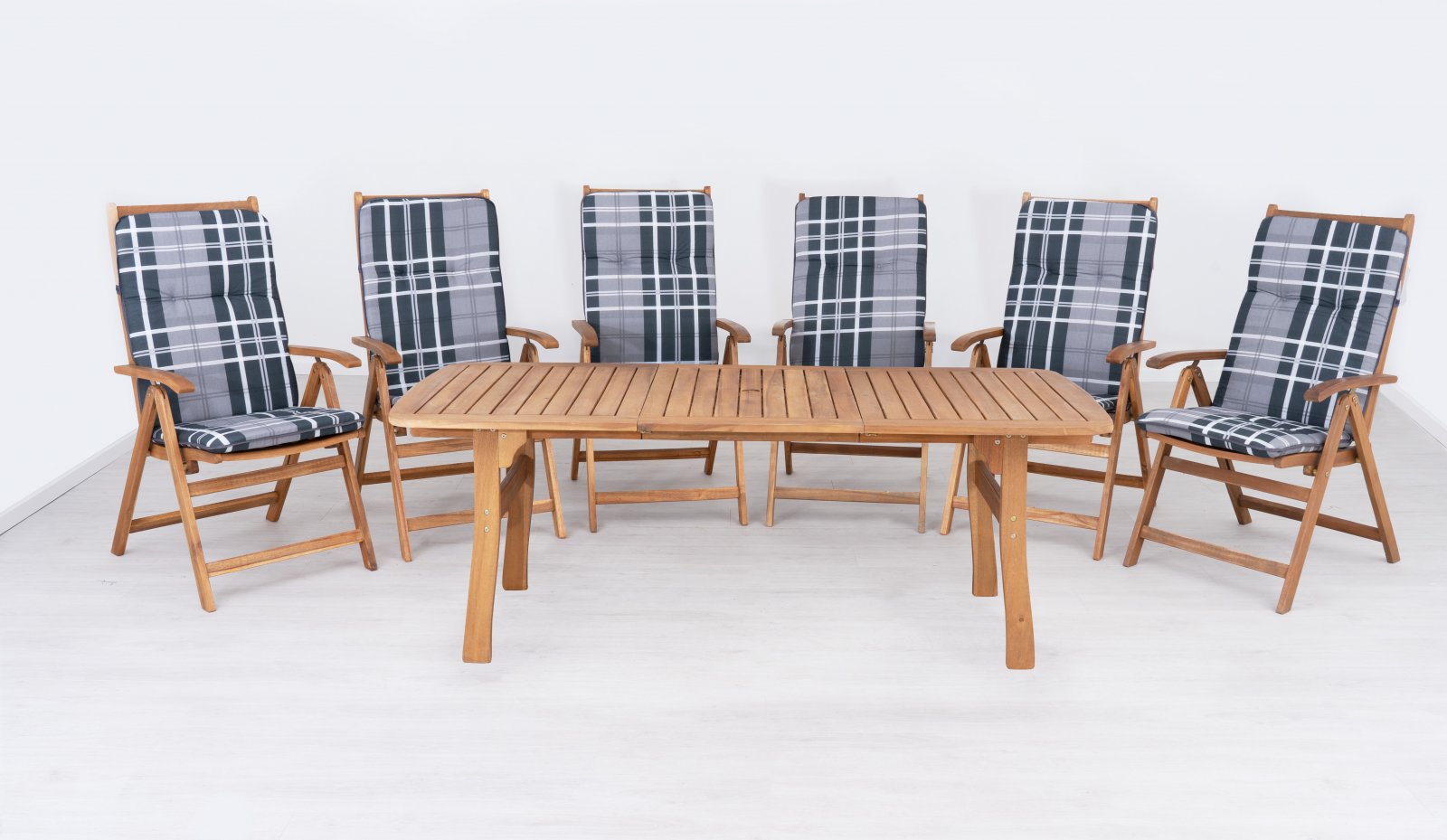 6-Sitzer Gartenmöbel aus Holz Relax