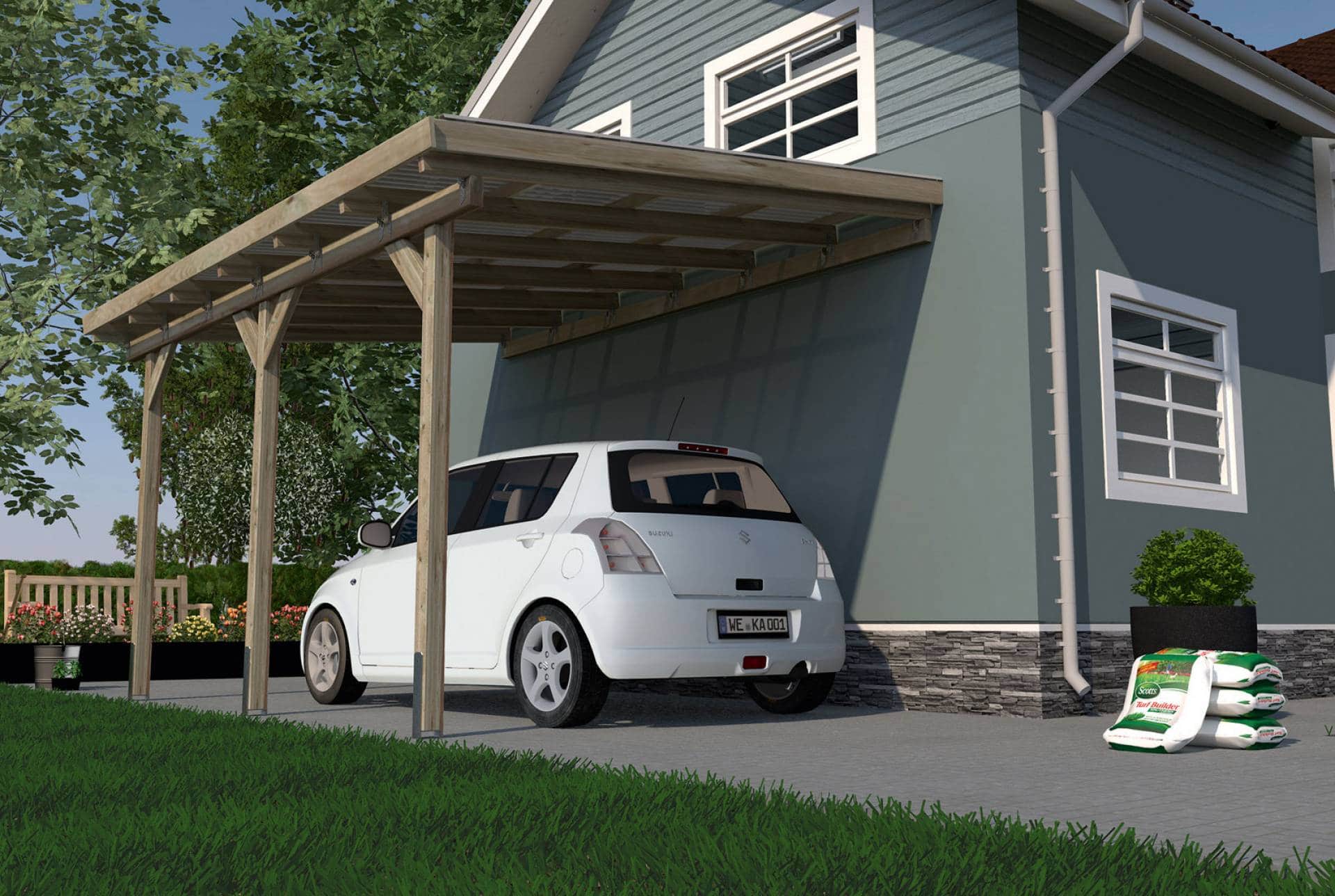 Garage Dach Terrasse Dach Weka 671