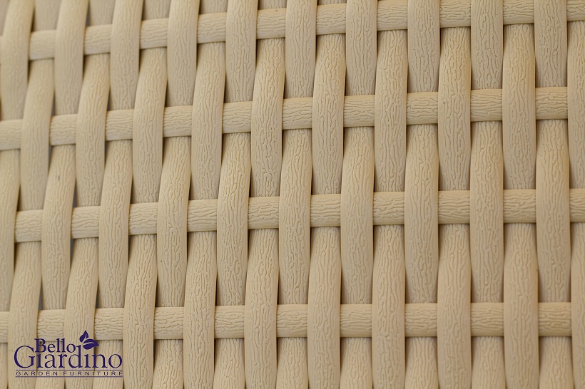 Wetterfeste Rattan-Gartenmöbel, Rattan-Gartentisch mit Glasplatte