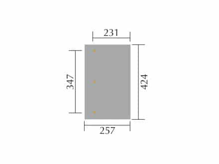 Maße der Tischplatte 424x257 cm