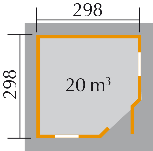 Plan eines fünfeckigen Holzhauses 149.3030.00.00