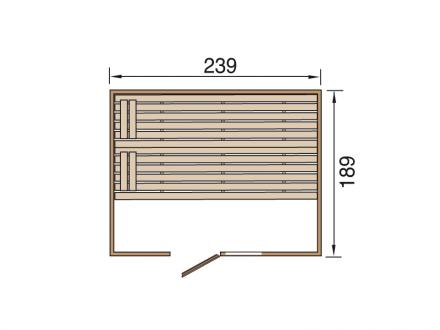 Finnische Sauna gebaut mit 2 Saunabänken
