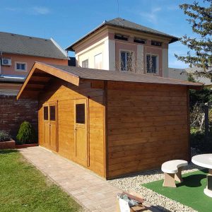 Szerszámtároló faház 6x3 méter két bejárattal