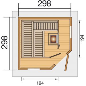 Weka Saunahaus 149 Grundmaße