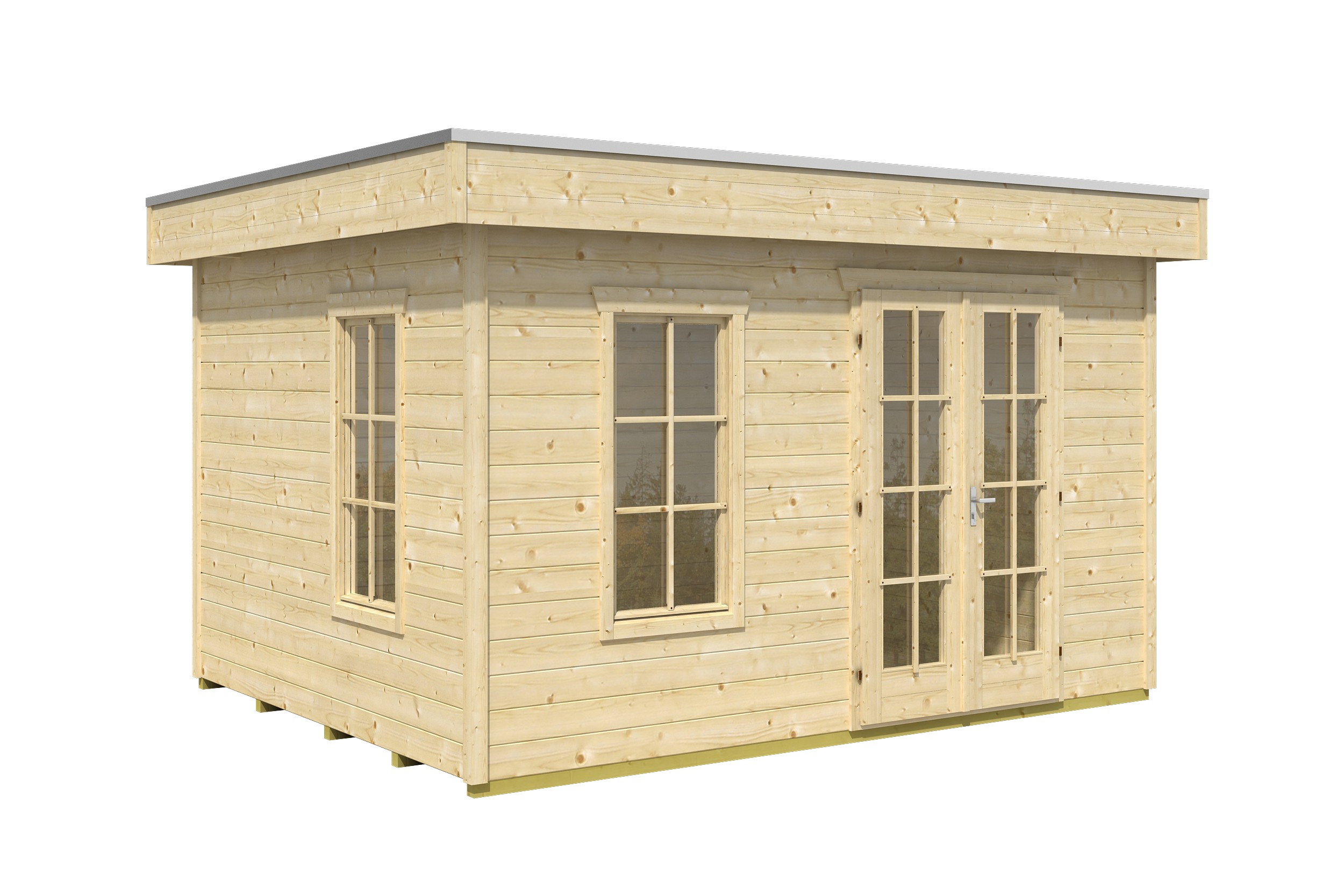 Hochwertiges Gerätehaus aus Holz mit Überdachung