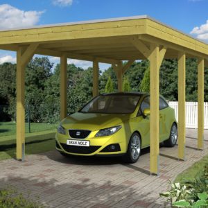 Nyitottgarázs 314x555 cm méretben alumínium tetővel