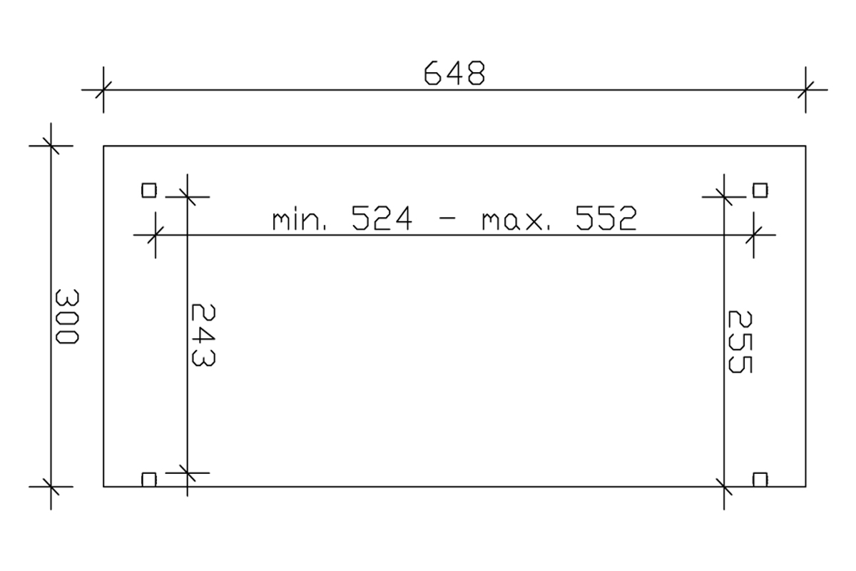 Sanremo Terrassendielen Fundamentzeichnung