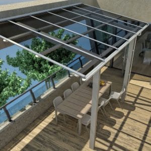 Terasz tető PV2 nyitott garázs