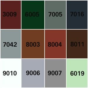 Orombádog és esővíz csatorna színminta