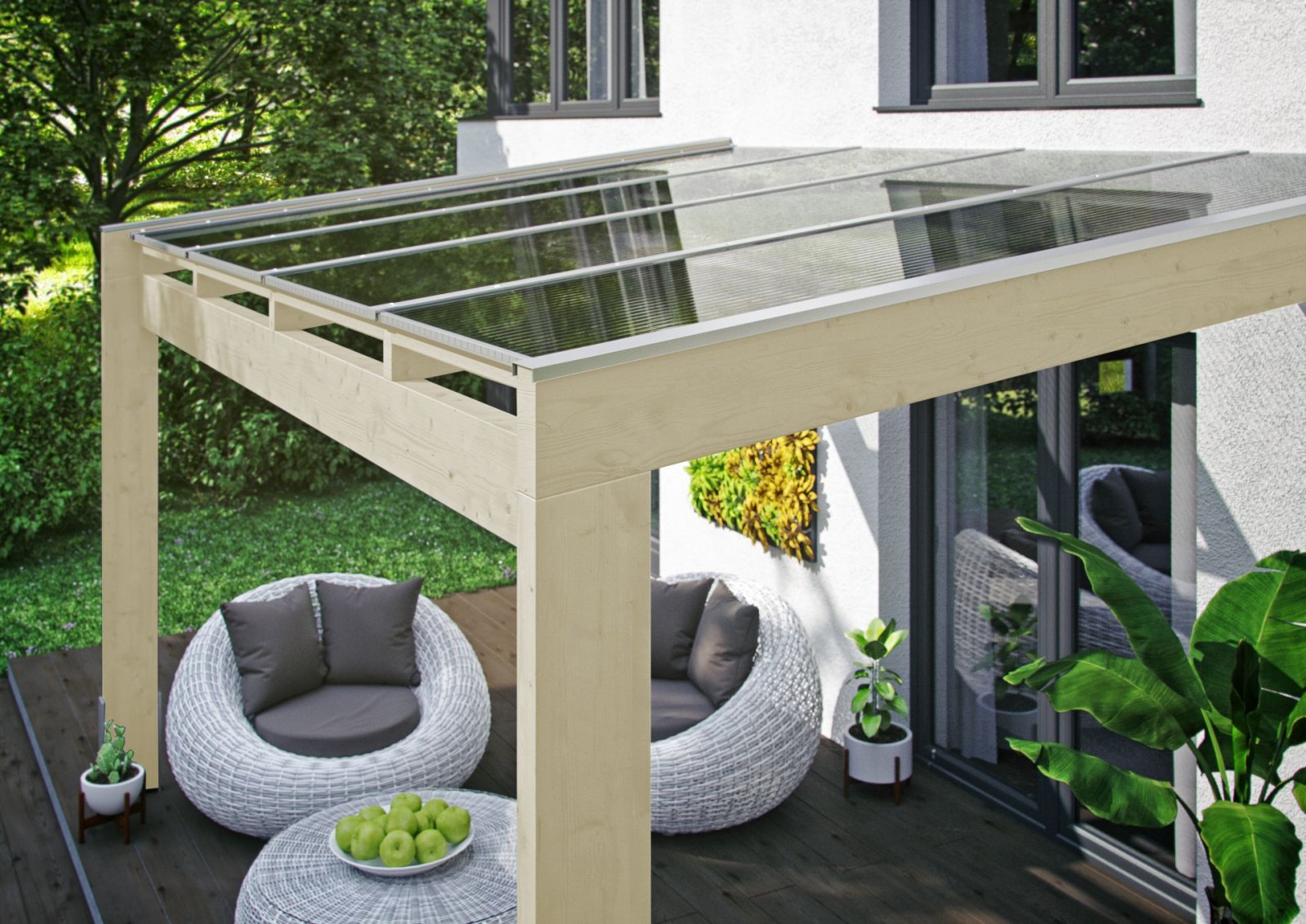 Terrassendach Garagendach Polycarbonat Terrassenüberdachung Novara – Bild 19