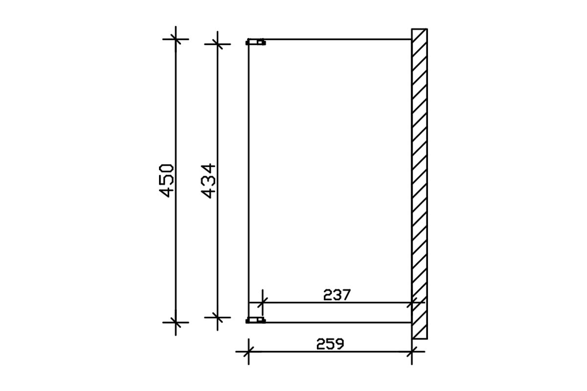 Novara Terrassenüberdachung Größe 259x450 cm