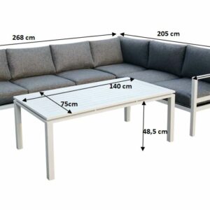 Fém kerti bútor Grande sarok ülőgarnitúra