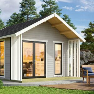 Design Holzhaus Weka445 grau