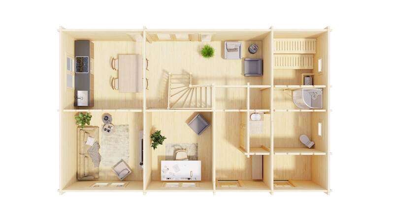 Wochenend-Chalet Ferienhaus Blockhaus Varnamo