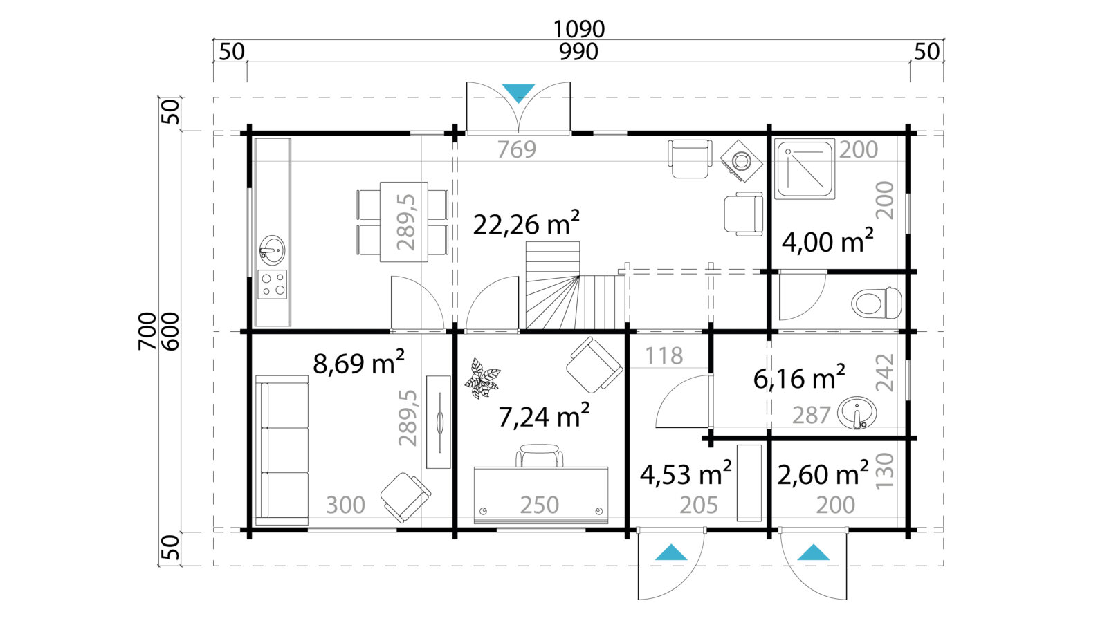Wochenend-Chalet Varnamo Ferien-Blockhaus – Bild 2