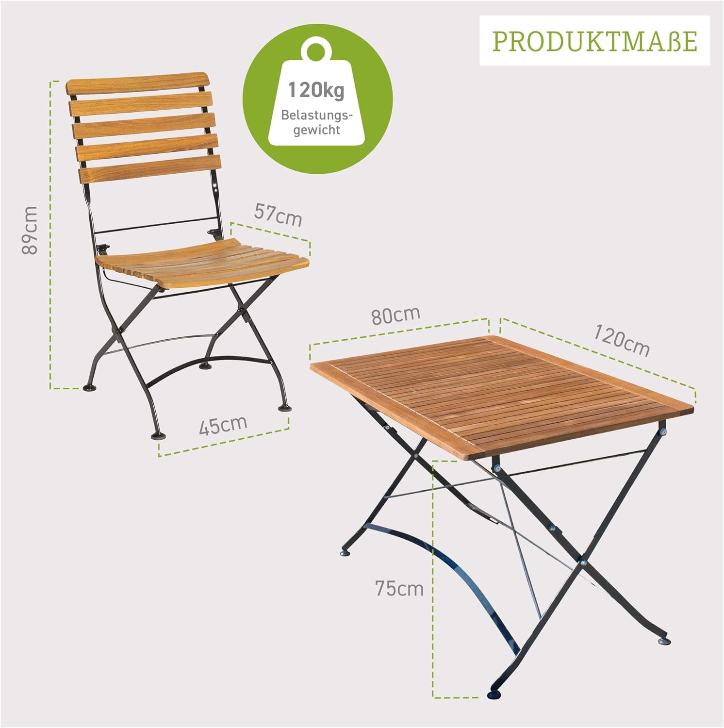 Metall Gartenmöbel Lindau Terrassenset – Bild 2