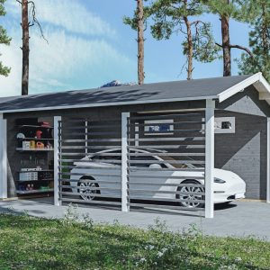 Garázs szerszámtárolóval Uppsala antracit