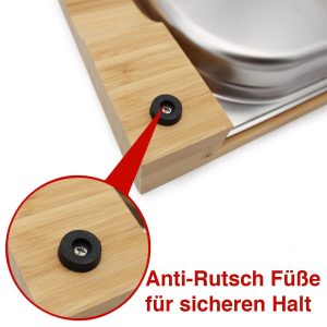 SANTOS Bambus-Schneidebrett mit Tropfschale aus Edelstahl