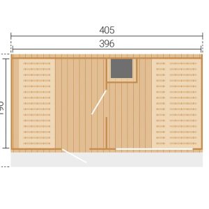 Abmessungen des Saunahauses Keila